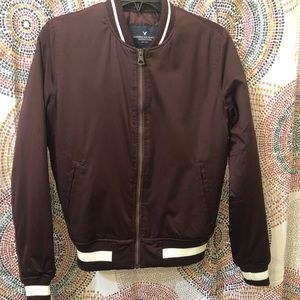 American Eagle Maroon Bomber Jacket
